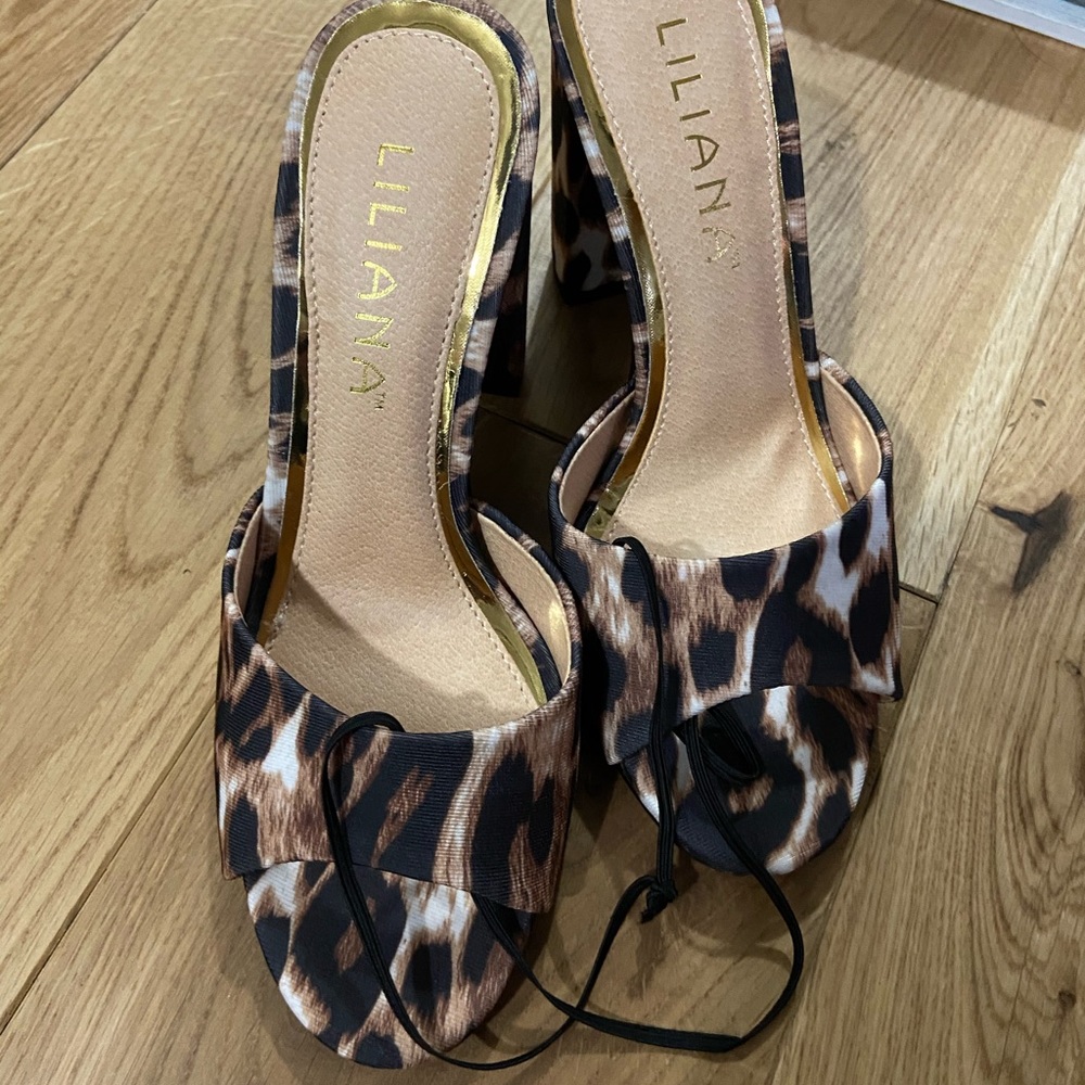 Leopard Print Block Heels